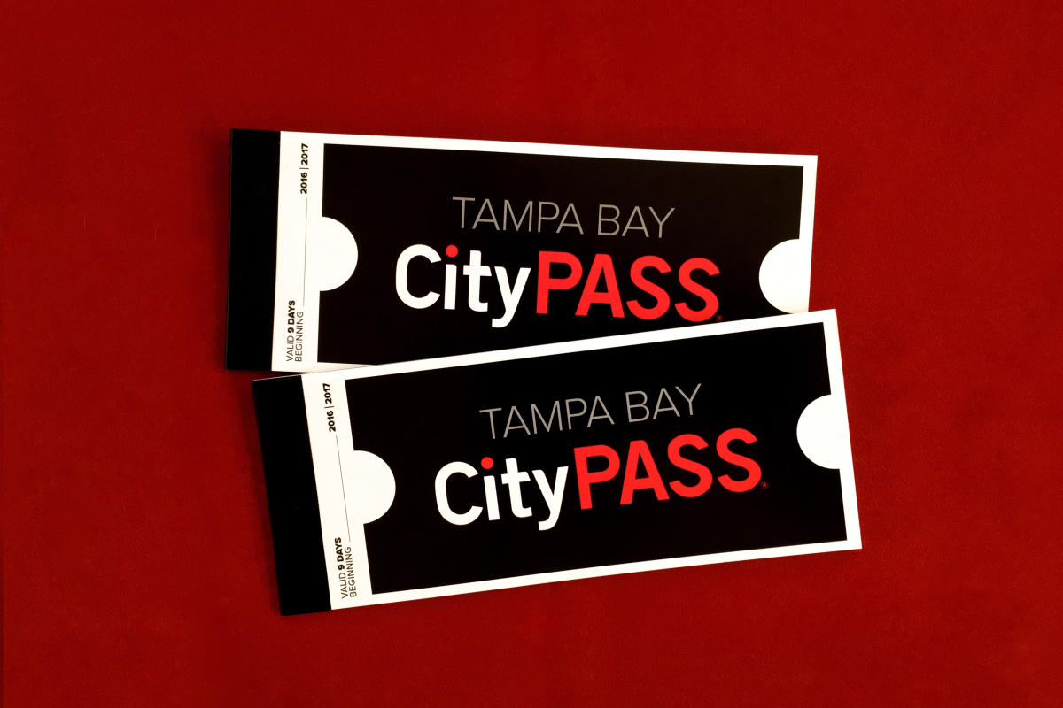 Tampa Bay CityPASS tickets on a red background